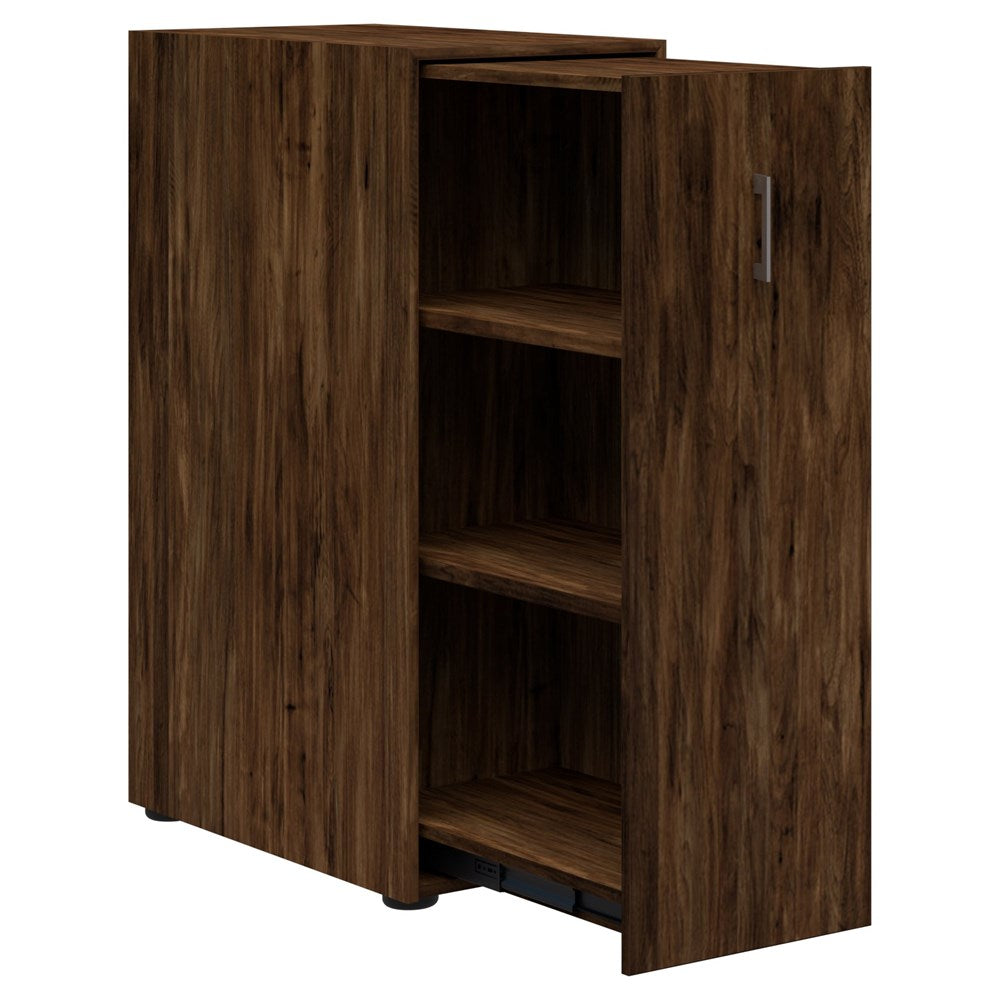 Mascot Personal Pull-Out Shelving-Storage-Aged Walnut-Right Hand-Yes Lock Please-Commercial Traders - Office Furniture