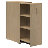 Mascot Personal Pull-Out Shelving-Storage-Raw Birch-Right Hand-Yes Lock Please-Commercial Traders - Office Furniture