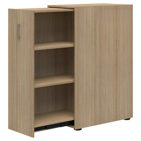 Mascot Personal Pull-Out Shelving-Storage-Classic Oak-Left Hand-Yes Lock Please-Commercial Traders - Office Furniture