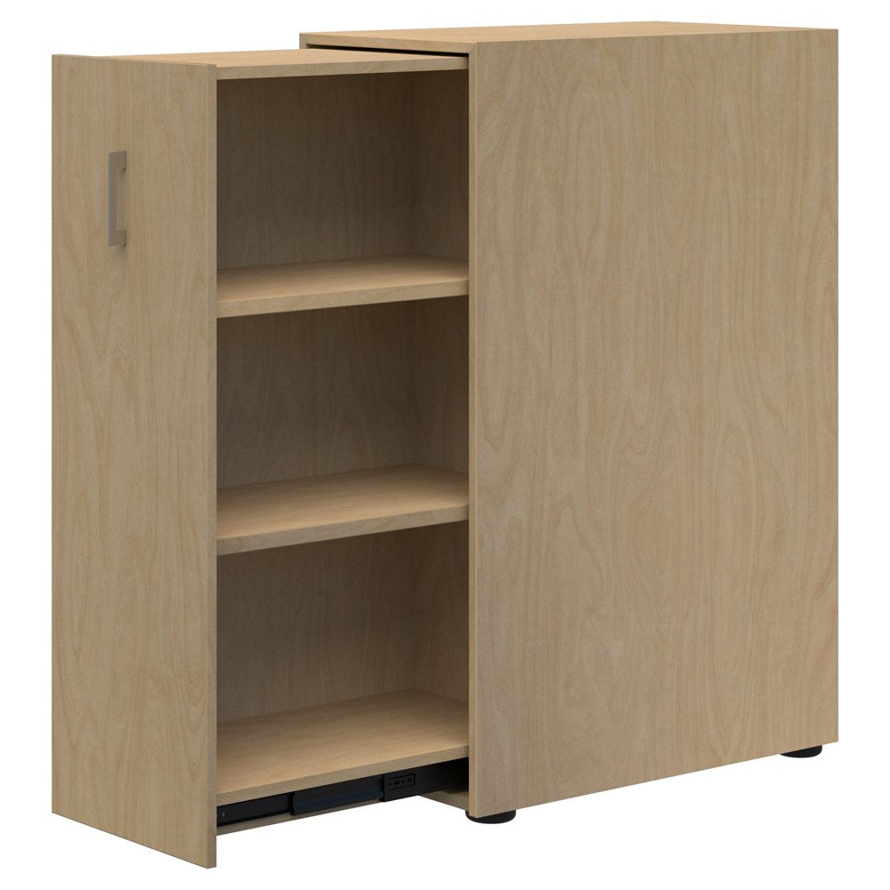 Mascot Personal Pull-Out Shelving-Storage-Raw Birch-Left Hand-Yes Lock Please-Commercial Traders - Office Furniture