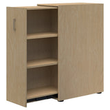 Mascot Personal Pull-Out Shelving-Storage-Raw Birch-Left Hand-Yes Lock Please-Commercial Traders - Office Furniture