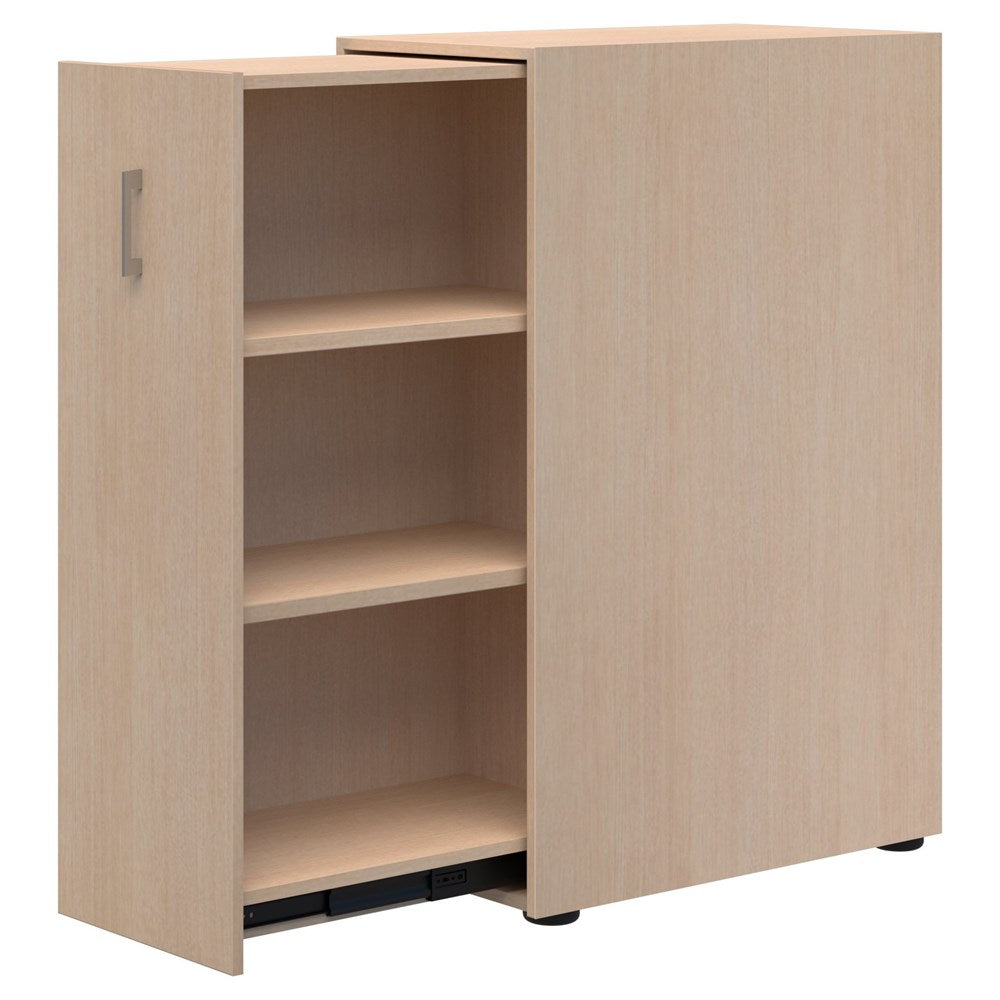 Mascot Personal Pull-Out Shelving-Storage-Refined Oak-Left Hand-No Lock Thanks-Commercial Traders - Office Furniture