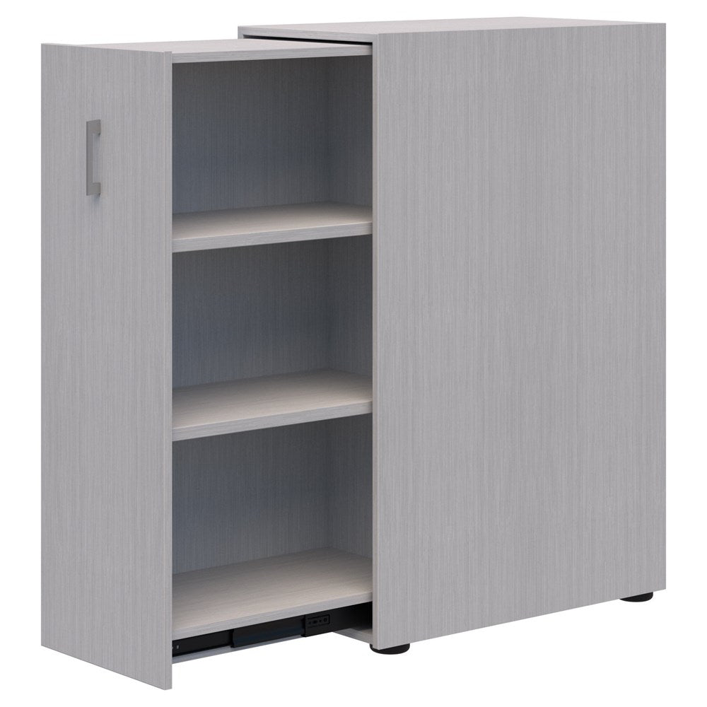 Mascot Personal Pull-Out Shelving-Storage-Silver Strata-Left Hand-Yes Lock Please-Commercial Traders - Office Furniture