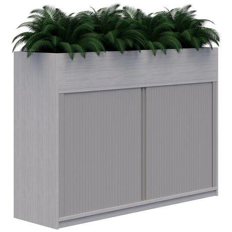 Mascot Planter Tambour-Storage-1200H X 1800W-Silver Strata-Locking-Commercial Traders - Office Furniture