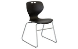 Mata Chair - Sled Base-Lunchroom Chairs-Black-No seat pad-Commercial Traders - Office Furniture