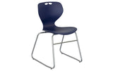 Mata Chair - Sled Base-Lunchroom Chairs-Blue-No seat pad-Commercial Traders - Office Furniture