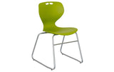 Mata Chair - Sled Base-Lunchroom Chairs-Olive-No seat pad-Commercial Traders - Office Furniture