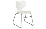 Mata Chair - Sled Base-Lunchroom Chairs-White-No seat pad-Commercial Traders - Office Furniture