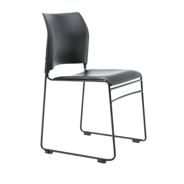 Buro Maxim Visitor Chair-Meeting Room Furniture-Black Seat Back-Assembled - Auckland And Christchurch-Black Frame-Commercial Traders - Office Furniture