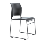 Buro Maxim Visitor Chair-Meeting Room Furniture-Black Seat Back-Assembled - Auckland And Christchurch-Black Frame-Commercial Traders - Office Furniture