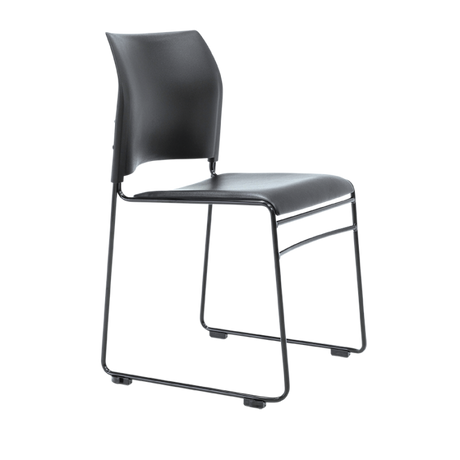 Buro Maxim Visitor Chair-Meeting Room Furniture-Black Seat Back-Assembled - Auckland And Christchurch-Black Frame-Commercial Traders - Office Furniture