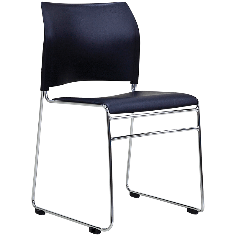 Buro Maxim Visitor Chair-Meeting Room Furniture-Black Seat Back-Assembled - Auckland And Christchurch-Chrome Frame-Commercial Traders - Office Furniture