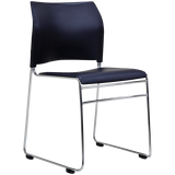 Buro Maxim Visitor Chair-Meeting Room Furniture-Black Seat Back-Assembled - Other Areas-Chrome Frame-Commercial Traders - Office Furniture