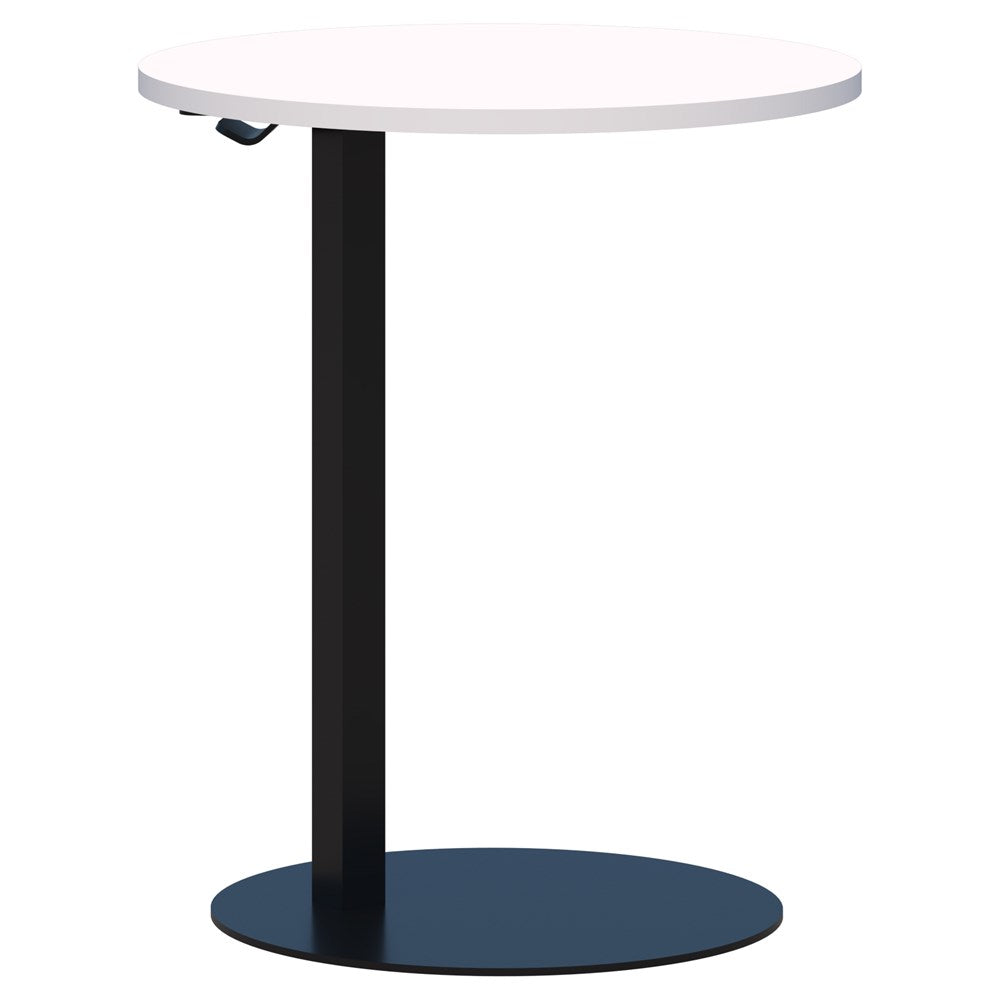 Memo Laptop Table-Reception Furniture-Snow Velvet-Oval-Commercial Traders - Office Furniture