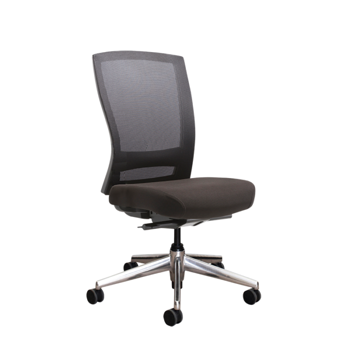 Buro Mentor Mesh Executive Chair-Office Chairs-Polished Alloy-No arms thanks-Flat Pack Please-Commercial Traders - Office Furniture