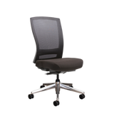 Buro Mentor Mesh Executive Chair-Office Chairs-Polished Alloy-No arms thanks-Flat Pack Please-Commercial Traders - Office Furniture