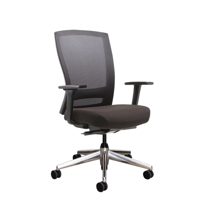 Buro Mentor Mesh Executive Chair-Office Chairs-Polished Alloy-Yes arms please-Flat Pack Please-Commercial Traders - Office Furniture