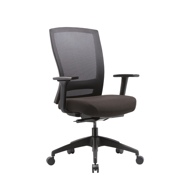 Buro Mentor Mesh Executive Chair-Office Chairs-Black Nylon-Yes arms please-Flat Pack Please-Commercial Traders - Office Furniture