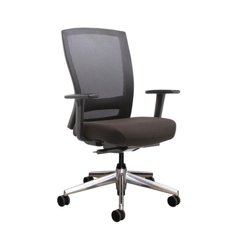 Buro Mentor Upholstered Back Executive Chair-Office Chairs-Black Nylon-No arms thanks-Flat Pack Please-Commercial Traders - Office Furniture