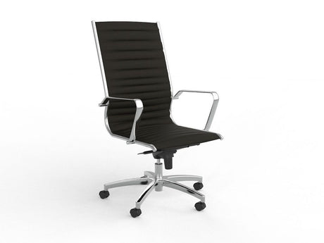 Metro Executive Chair-Office Chairs-High Back-Chrome-Flat Pack Please-Commercial Traders - Office Furniture