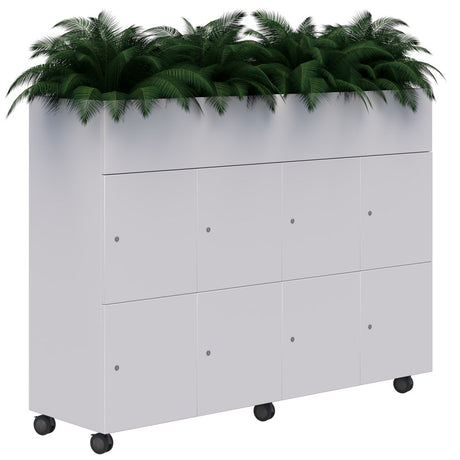 Mascot Mobile Planter Lockers-Storage-Snow Velvet-Keyed Locking-Commercial Traders - Office Furniture
