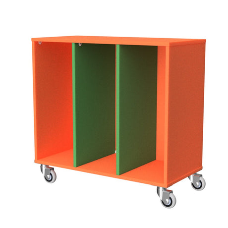 Tote Tray Storage Unit 3 Mobile-Education Furniture-Orange/Green-Commercial Traders - Office Furniture