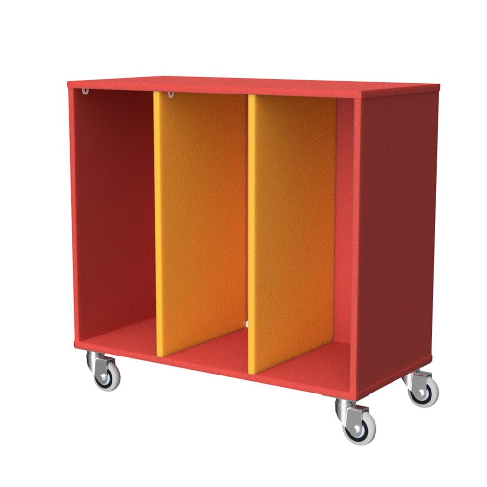 Tote Tray Storage Unit 3 Mobile-Education Furniture-Red/Yellow-Commercial Traders - Office Furniture
