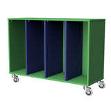 Tote Tray Storage Unit 4 Mobile-Education Furniture-Green/Blue-Commercial Traders - Office Furniture