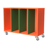 Tote Tray Storage Unit 4 Mobile-Education Furniture-Orange/Green-Commercial Traders - Office Furniture