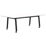 Modella II Frame Mobile Training Table-Meeting Tables-2400 x 1200-Snow Velvet-Black-Commercial Traders - Office Furniture