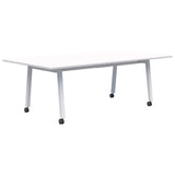 Modella II Frame Mobile Training Table-Meeting Tables-2400 x 1200-Snow Velvet-White-Commercial Traders - Office Furniture