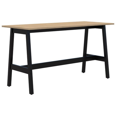 Modella II Leaner-Barleaners-1500 x 800-Classic Oak-Black-Commercial Traders - Office Furniture