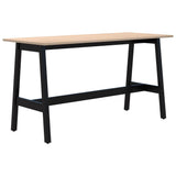 Modella II Leaner-Barleaners-1500 x 800-Refined Oak-Black-Commercial Traders - Office Furniture