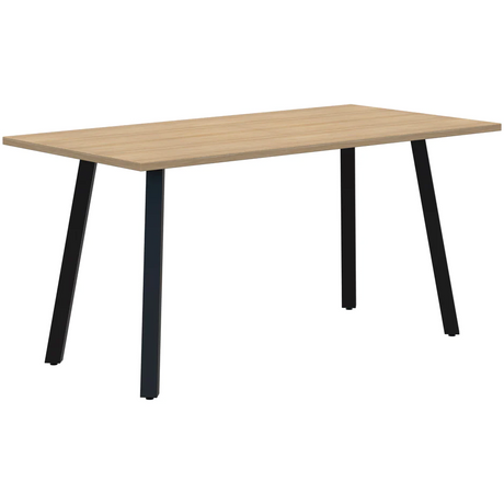 Modella II Table-Meeting Tables-1500 x 750-Classic Oak-Black-Commercial Traders - Office Furniture