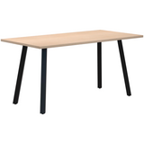 Modella II Table-Meeting Tables-1500 x 750-Refined Oak-Black-Commercial Traders - Office Furniture