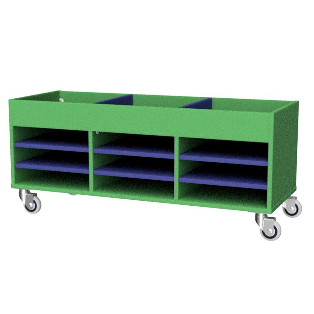 Trolley Multi Use Storage-Education Furniture-Green/Blue-1200-Commercial Traders - Office Furniture