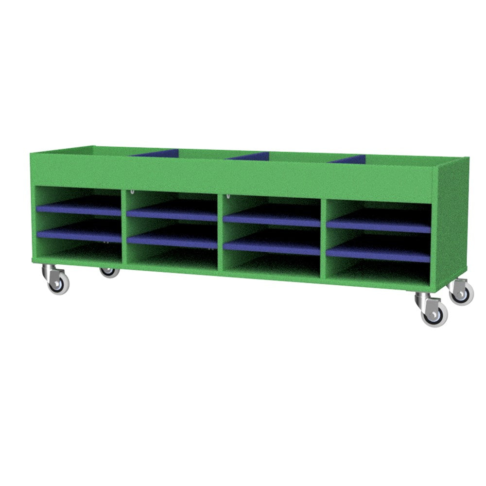 Trolley Multi Use Storage-Education Furniture-Green/Blue-1500-Commercial Traders - Office Furniture