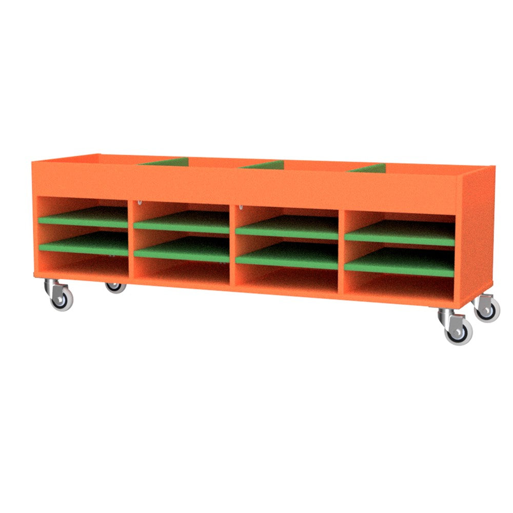 Trolley Multi Use Storage-Education Furniture-Orange/Green-1500-Commercial Traders - Office Furniture