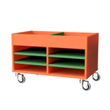 Trolley Multi Use Storage-Education Furniture-Orange/Green-800-Commercial Traders - Office Furniture