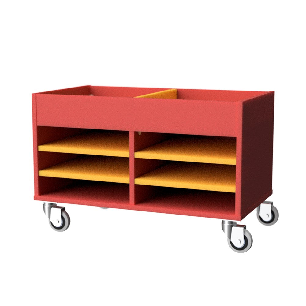 Trolley Multi Use Storage-Education Furniture-Red/Yellow-800-Commercial Traders - Office Furniture