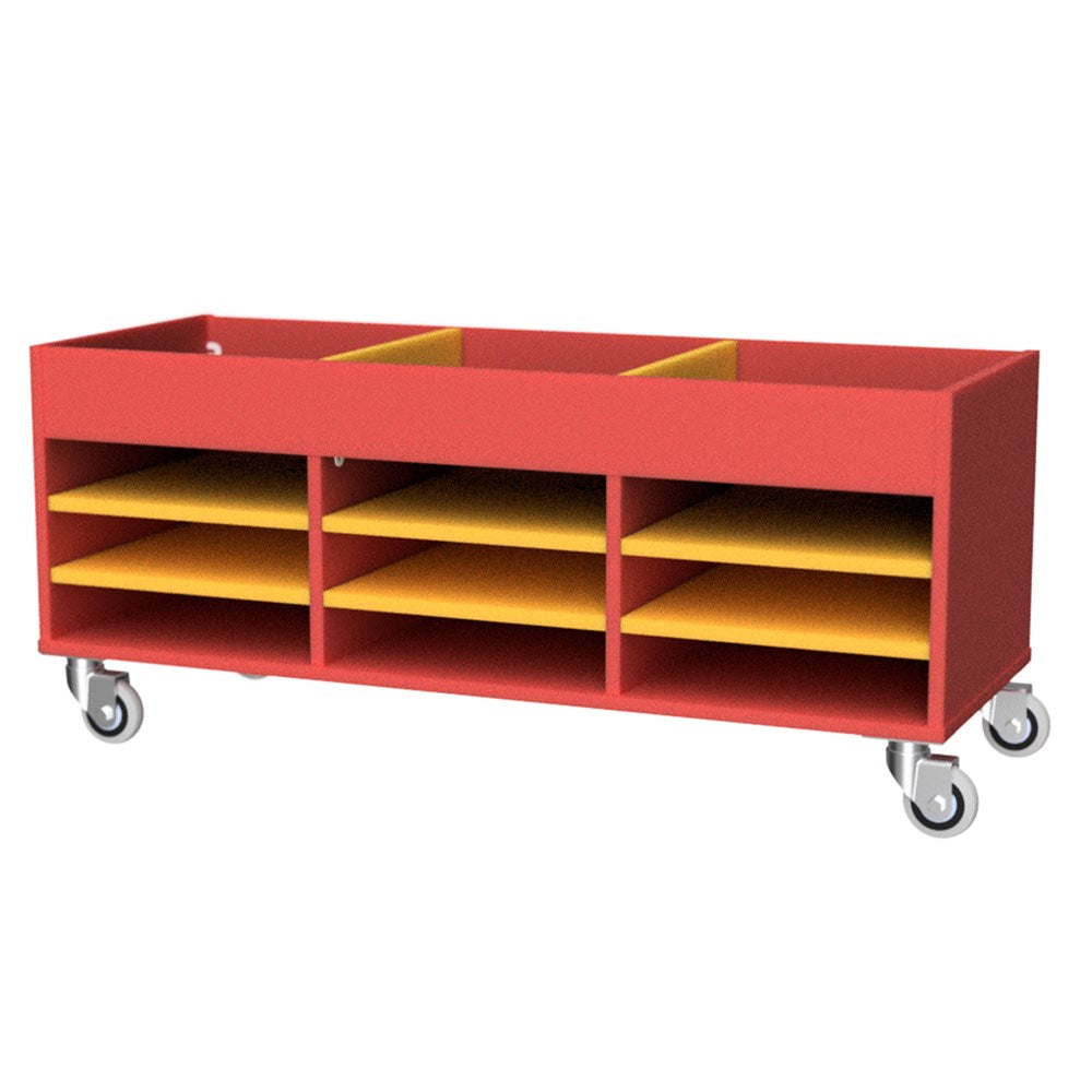 Trolley Multi Use Storage-Education Furniture-Red/Yellow-1200-Commercial Traders - Office Furniture