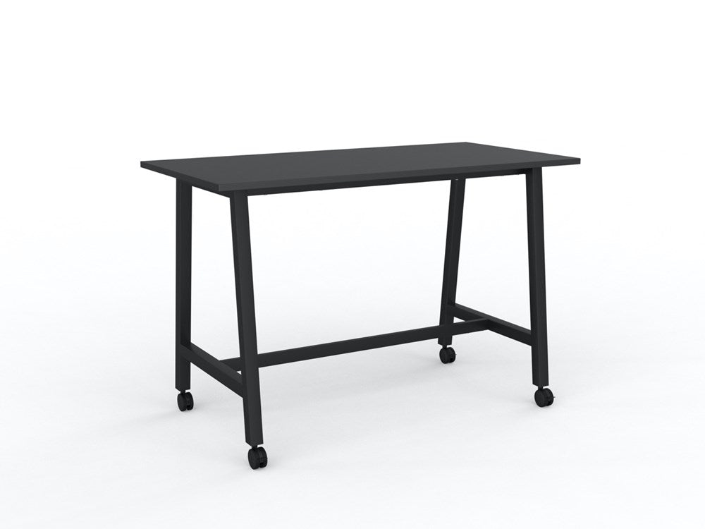 Cubit Bar Leaner with Castors-Meeting Room Furniture-1600 x 800-Black-Black-Commercial Traders - Office Furniture