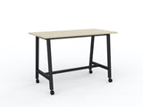 Cubit Bar Leaner with Castors-Meeting Room Furniture-1600 x 800-Nordic Maple-Black-Commercial Traders - Office Furniture