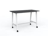 Cubit Bar Leaner with Castors-Meeting Room Furniture-1600 x 800-Black-White-Commercial Traders - Office Furniture