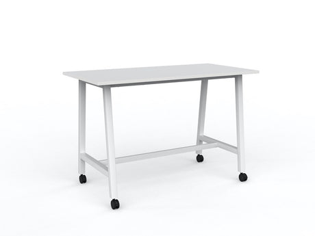 Cubit Bar Leaner with Castors-Meeting Room Furniture-1600 x 800-White-White-Commercial Traders - Office Furniture