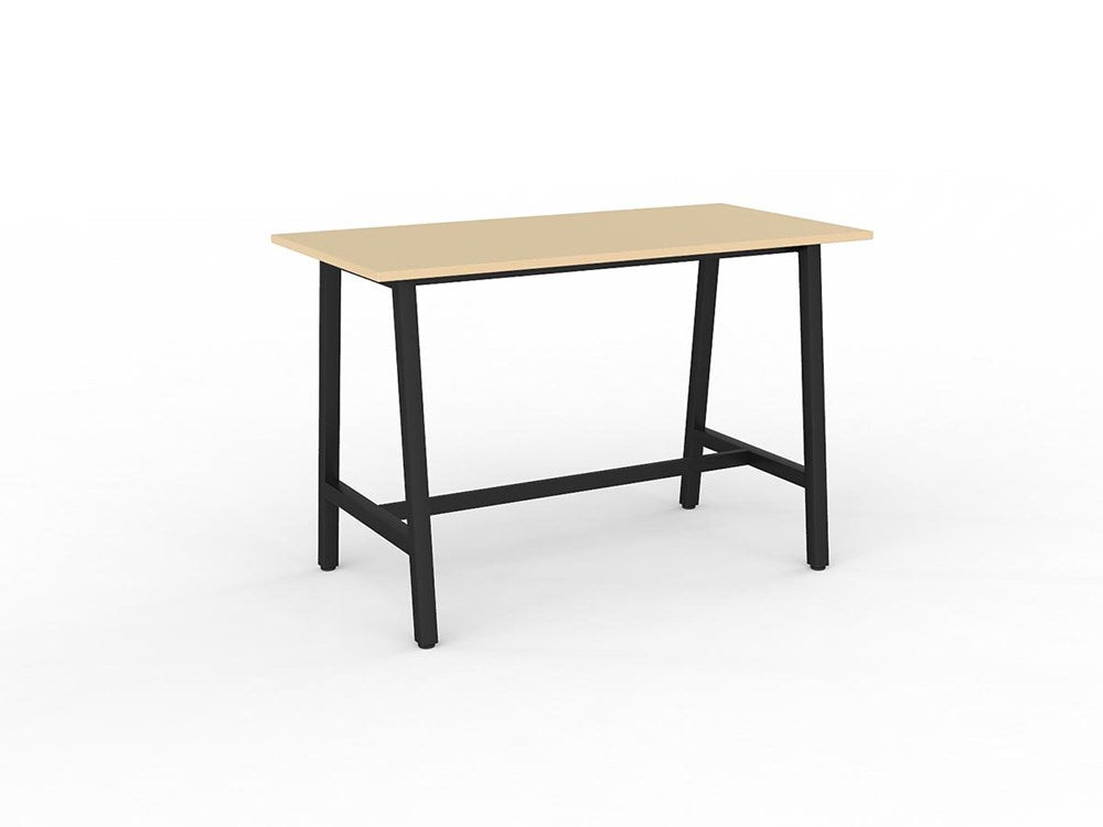 Cubit Bar Leaner-Meeting Room Furniture-1600 x 800-Nordic Maple-Black-Commercial Traders - Office Furniture