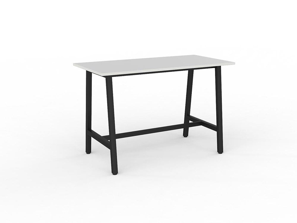 Cubit Bar Leaner-Meeting Room Furniture-1600 x 800-White-Black-Commercial Traders - Office Furniture