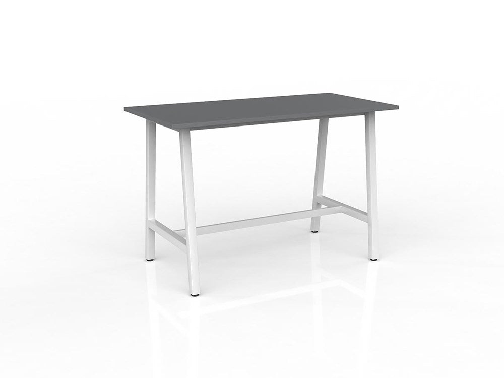 Cubit Bar Leaner-Meeting Room Furniture-1600 x 800-Silver-White-Commercial Traders - Office Furniture