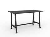 Cubit Bar Leaner with Castors-Meeting Room Furniture-1800 x 900-Black-Black-Commercial Traders - Office Furniture