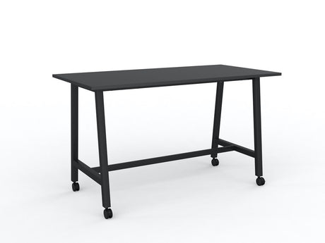 Cubit Bar Leaner with Castors-Meeting Room Furniture-1800 x 900-Black-Black-Commercial Traders - Office Furniture